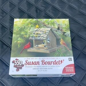 Puzzle 550 Pieces Susan Bourdet -Summer Feast Birds-Bird Feeder- Cardinals